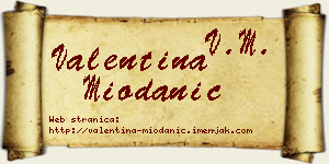 Valentina Miodanić vizit kartica